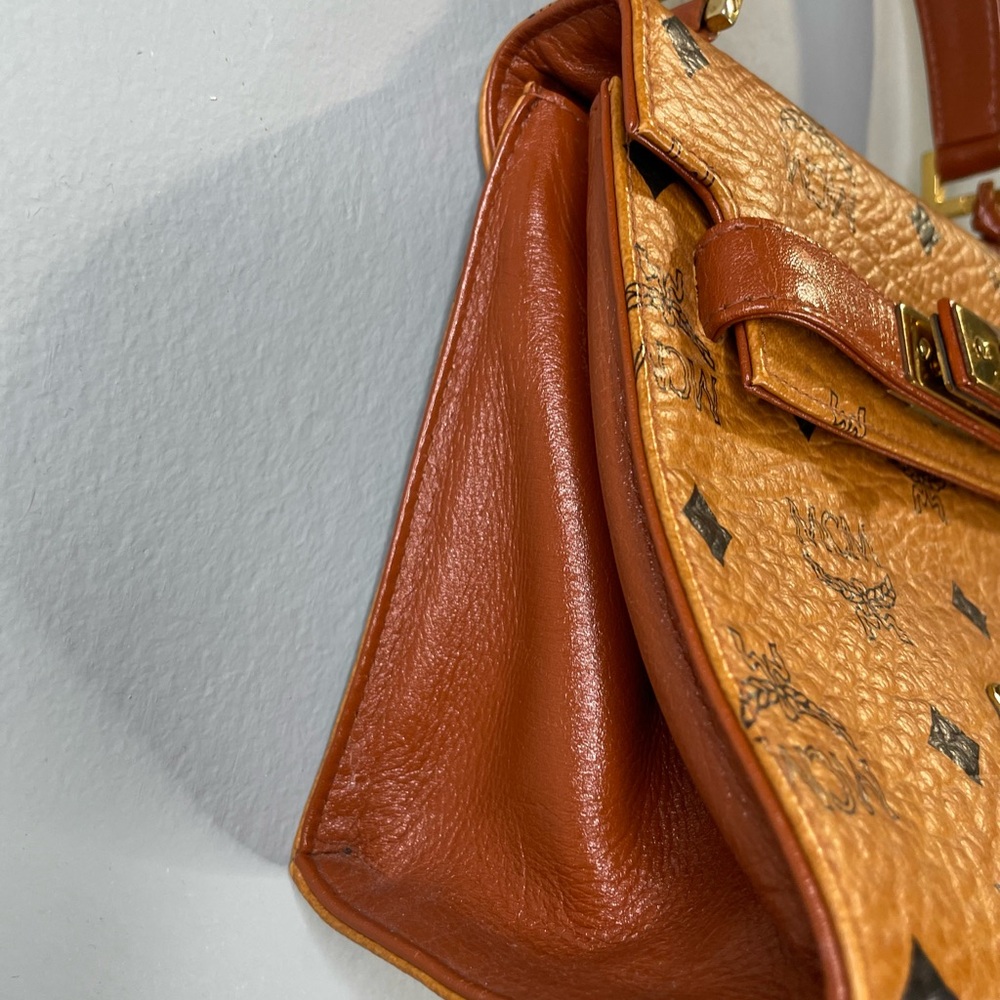 MCM mini Cognac Visetos Top Handle Bag - Picture 8 of 12